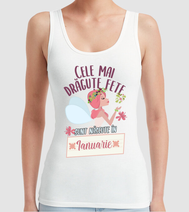 Cele mai drăguțe fete sunt născute în ianuarie. model alb pe tricou