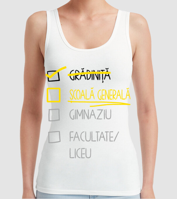 Cheklist educație - grădiniță alb model alb pe tricou