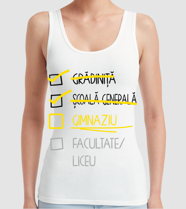 Cheklist educație - Școala primară alb model alb pe tricou