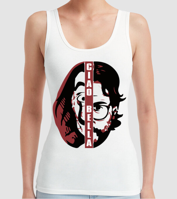 ciao bella professor model alb pe tricou