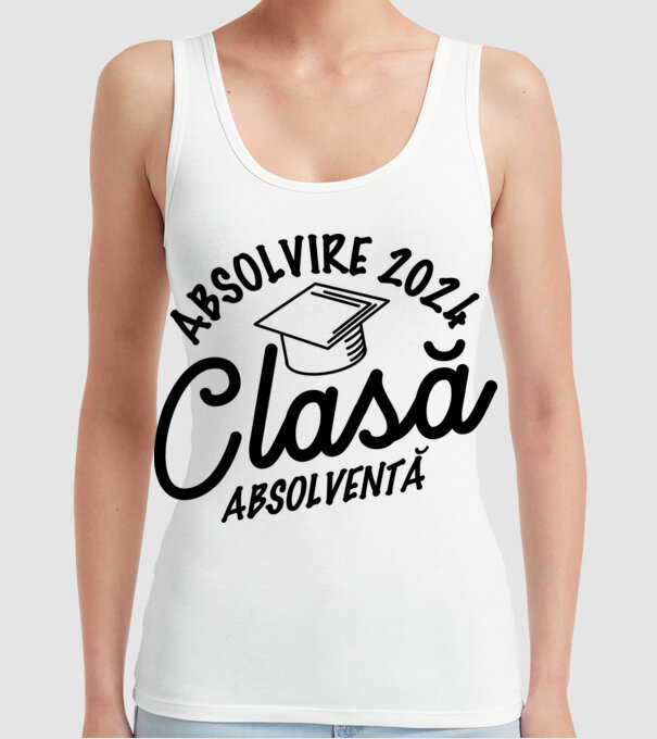 Clasă absolventă model alb pe tricou