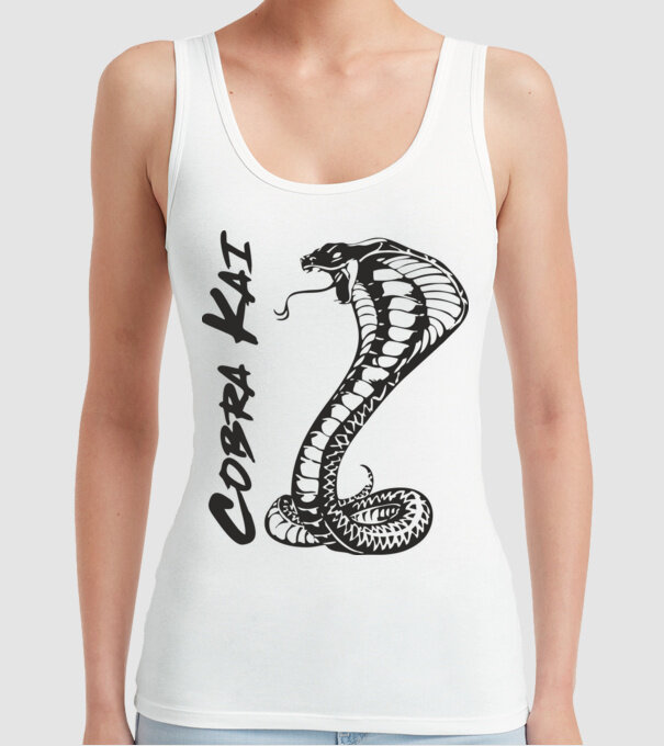 cobra kai black model alb pe tricou