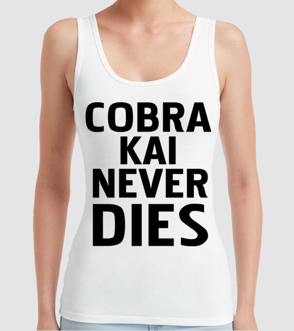 cobra kai never dies model alb pe tricou