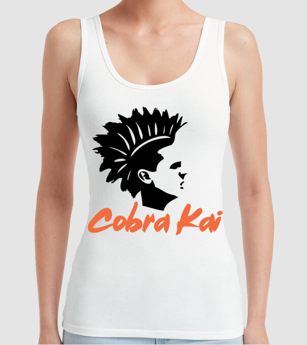 cobra kai punk model alb pe tricou