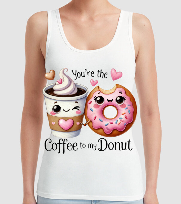 Coffee to my Donut model alb pe tricou