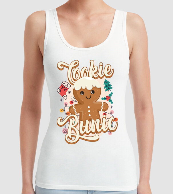 Cookie bunic model alb pe tricou