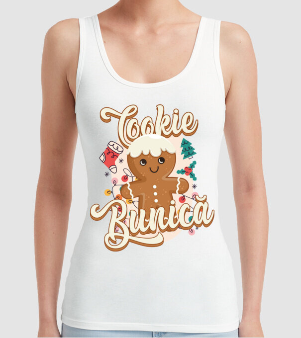 Cookie bunică model alb pe tricou