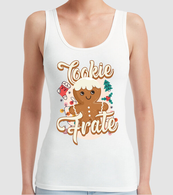 Cookie frate model alb pe tricou