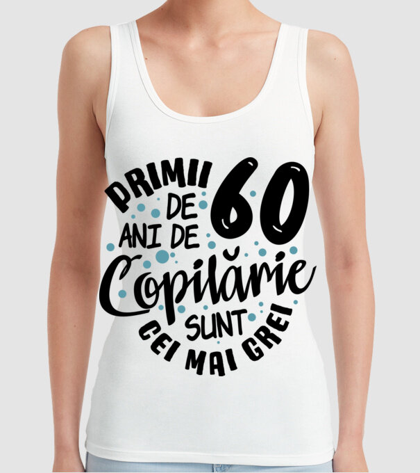 Copilărie 60 de ani model alb pe tricou