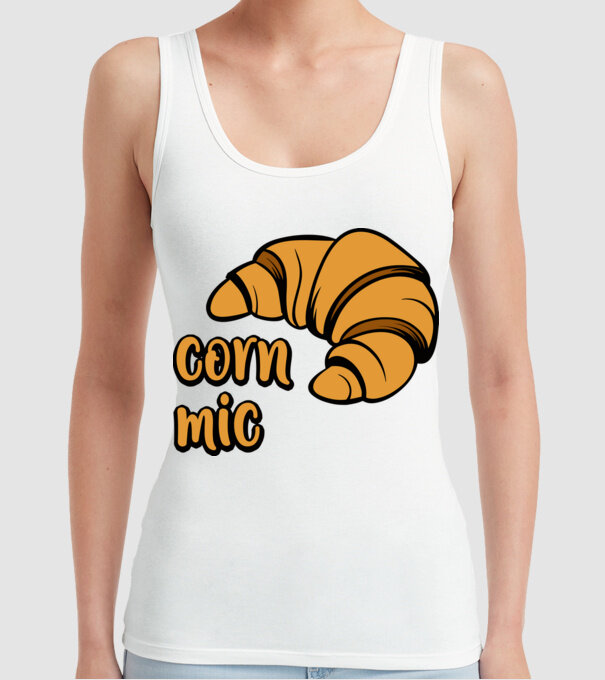 corn mic model alb pe tricou
