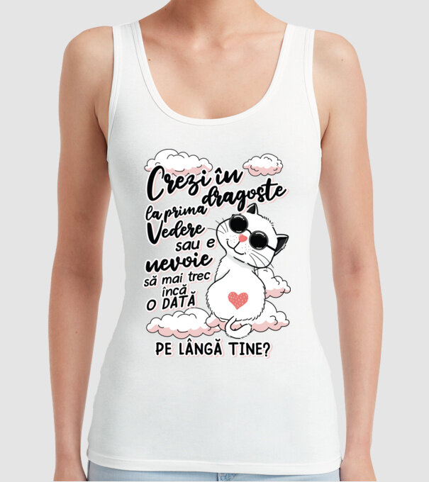 Crezi în dragoste-la prima vedere model alb pe tricou