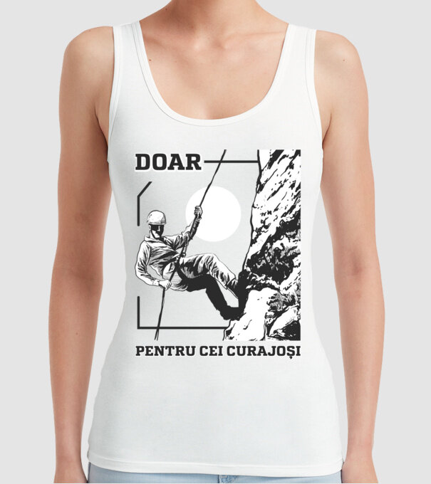 Doar pentru cei curajoși model alb pe tricou