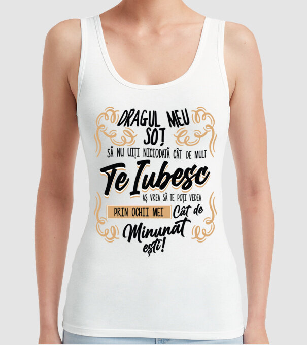 Dragul Mea soț model alb pe tricou