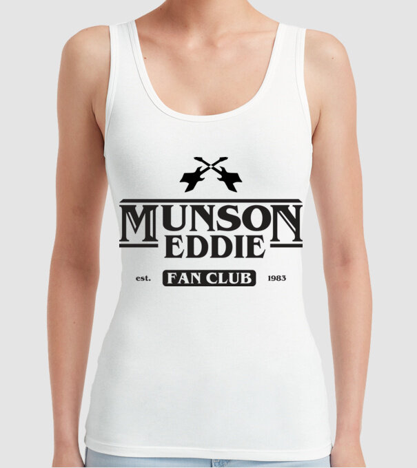 eddie munson fan club model alb pe tricou