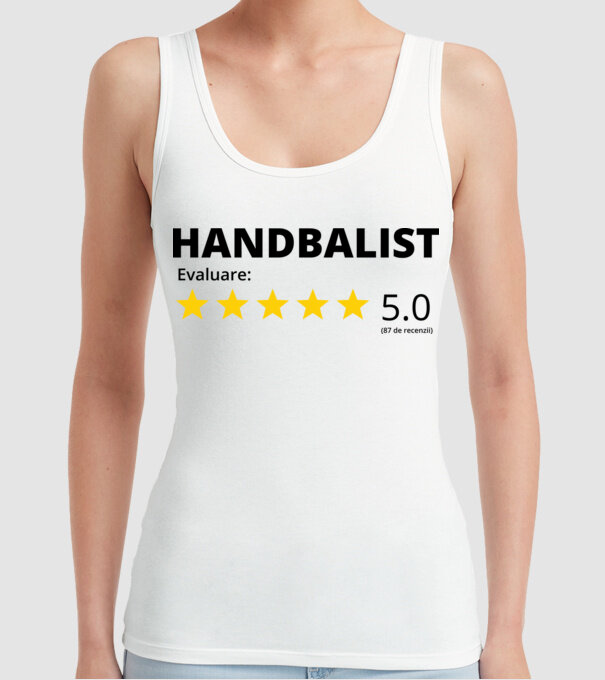 Evaluare 5 HANDBALIST model alb pe tricou