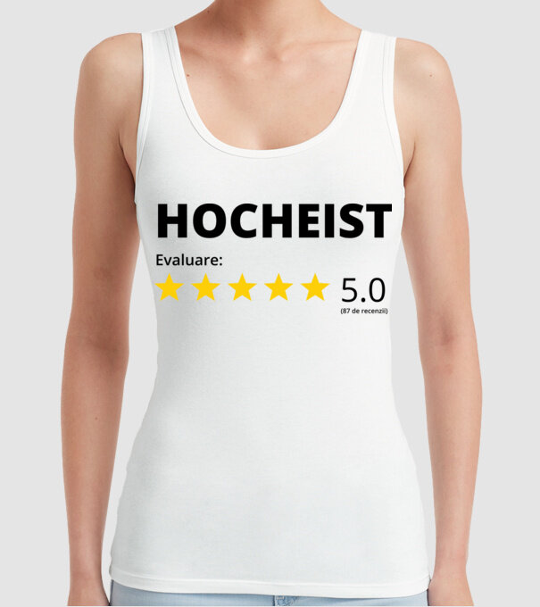 Evaluare 5 HOCHEIST model alb pe tricou