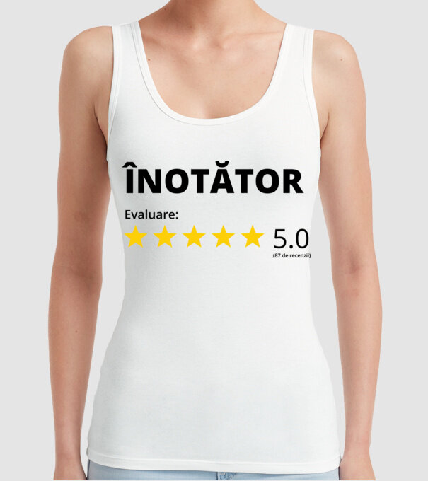 Evaluare 5 ÎNOTĂTOR model alb pe tricou