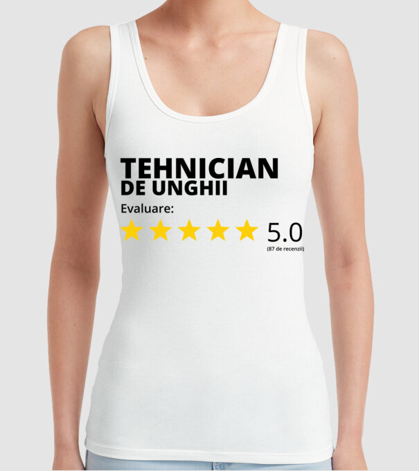 Evaluare - TEHNICIAN DE UNGHII model alb pe tricou