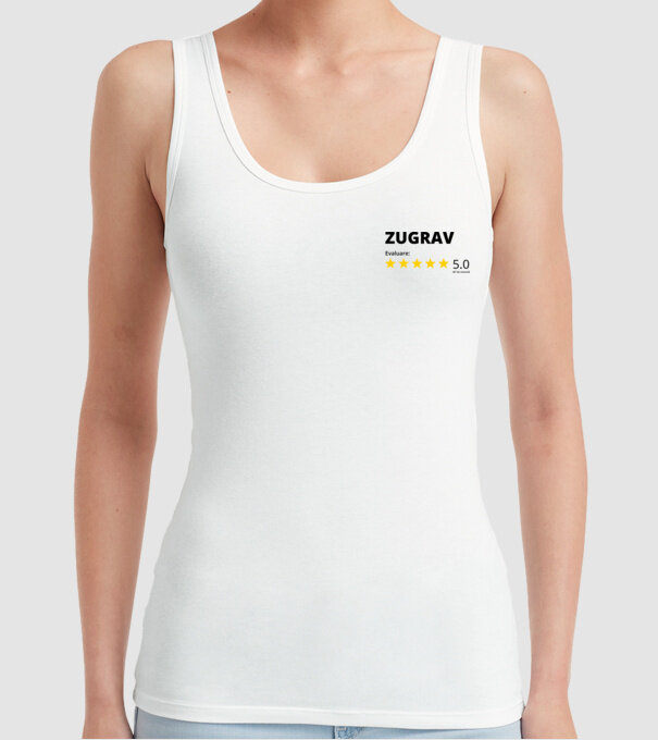 Evaluare - ZUGRAV model alb pe tricou
