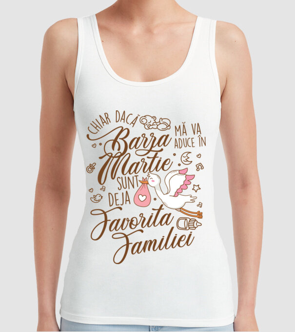 Favorita familiei MARTIE model alb pe tricou