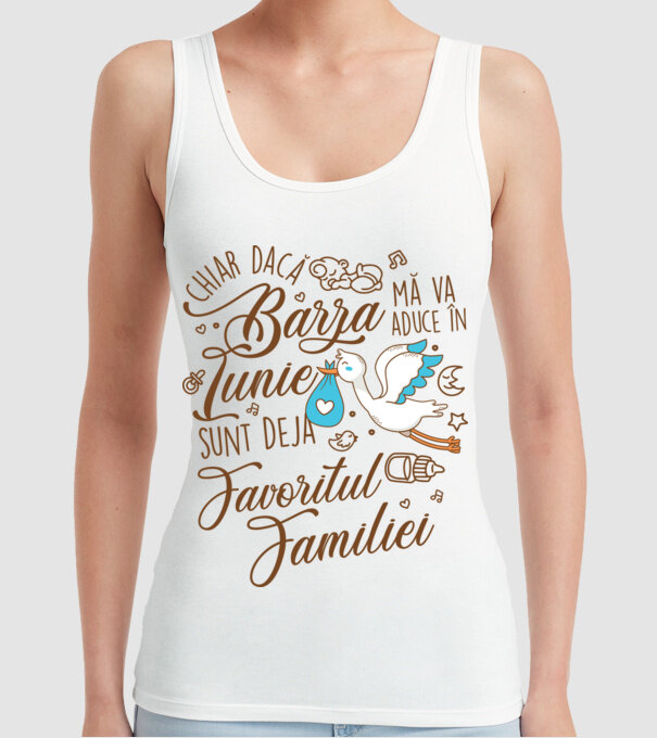 Favoritul familiei IUNIE model alb pe tricou