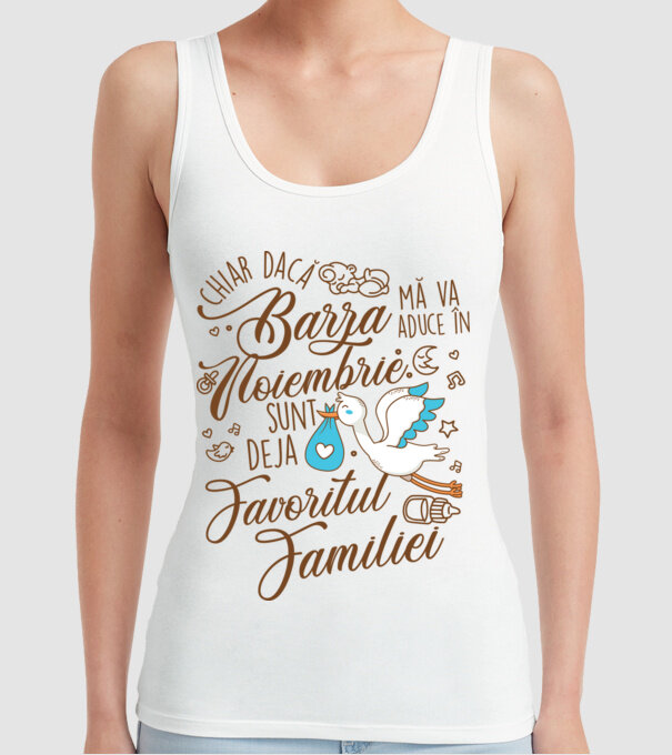 Favoritul familiei NOIEMBRIE model alb pe tricou