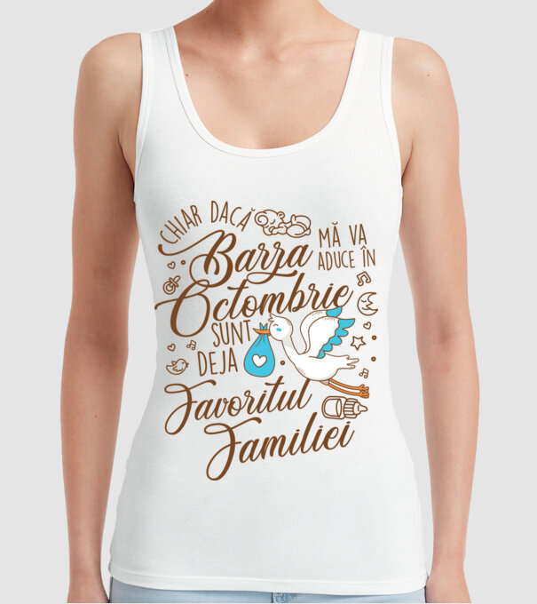 Favoritul familiei OCTOMBRIE model alb pe tricou