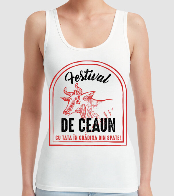 Festival de ceaun - cu tata în grădina din spate! model alb pe tricou