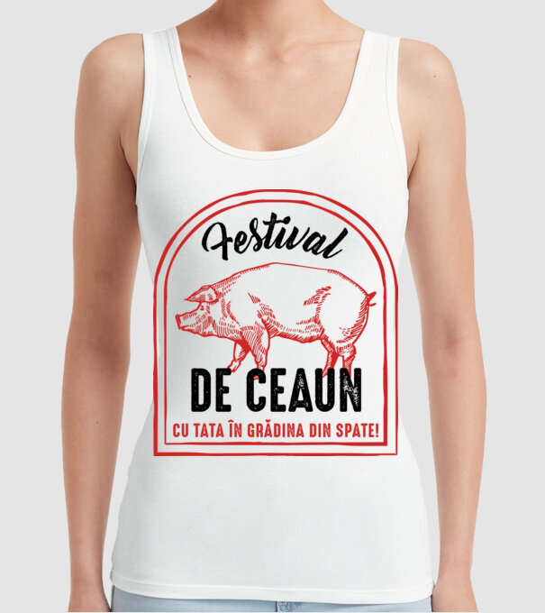 Festival de ceaun - cu tata în grădina din spate! model alb pe tricou
