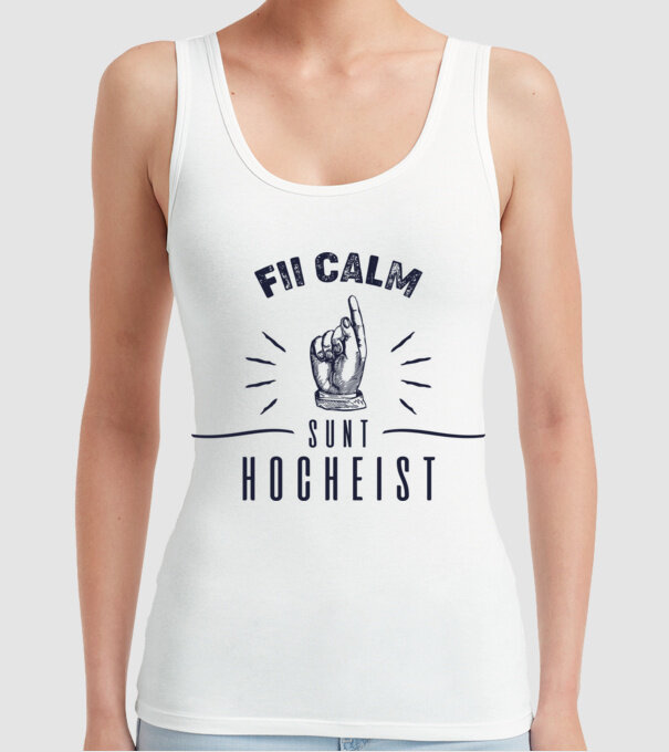 Fii calm, sunt HOCHEIST model alb pe tricou
