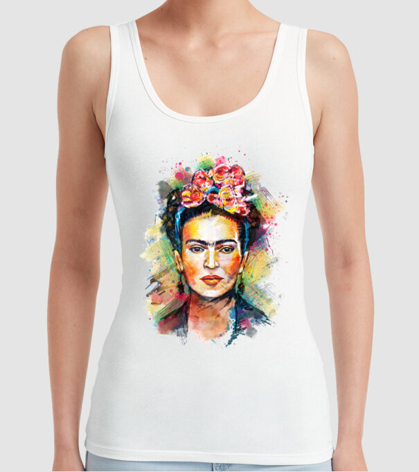 Frida Kahlo model alb pe tricou