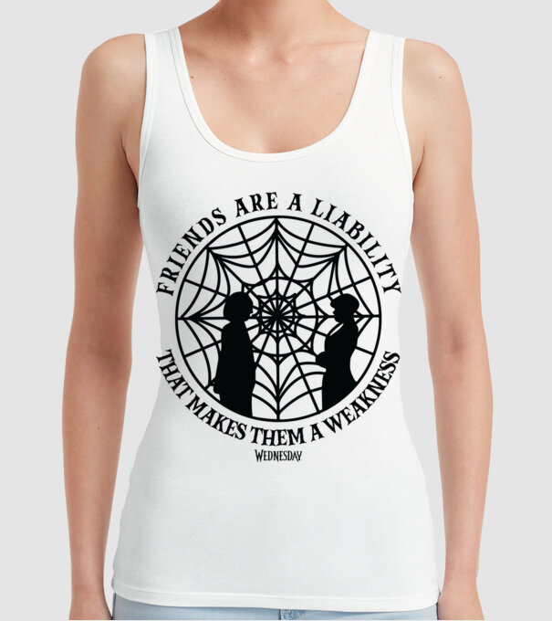  Friends are liability model alb pe tricou