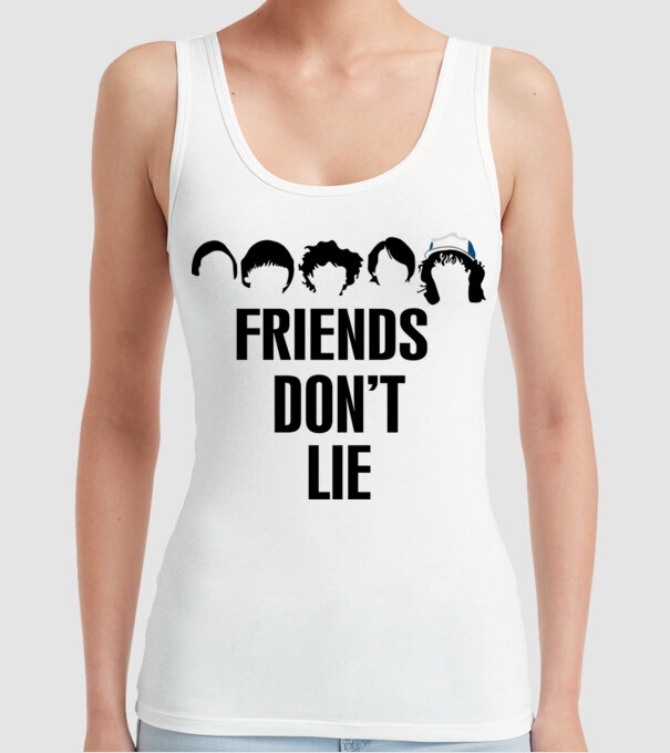 friends dont lie stranger things model alb pe tricou