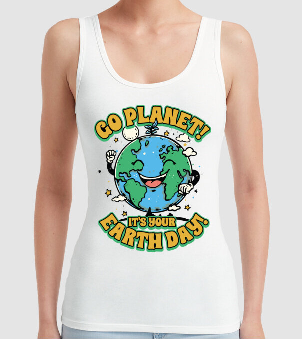 Go planet model alb pe tricou