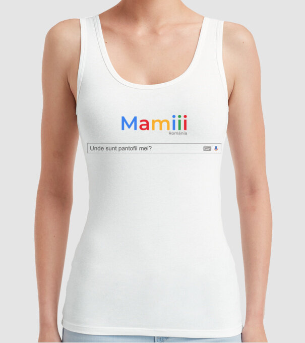Mamiiii - Unde sunt pantofii mei? model alb pe tricou