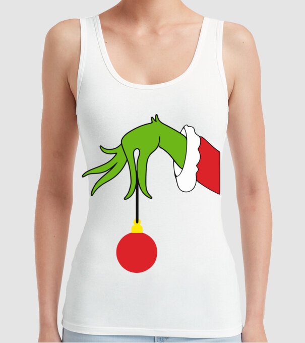 Grinch hand model alb pe tricou
