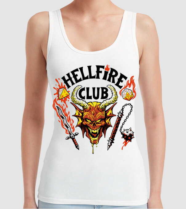 Hellfire ok model alb pe tricou