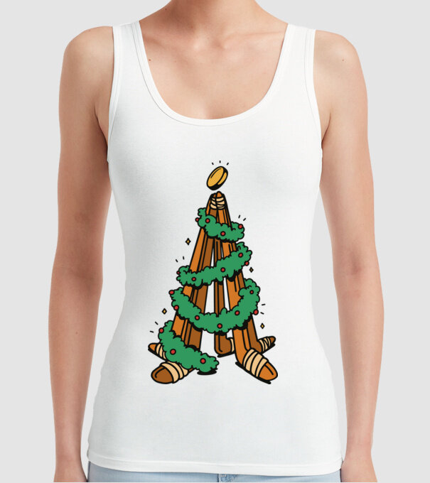 Hockey tree model alb pe tricou