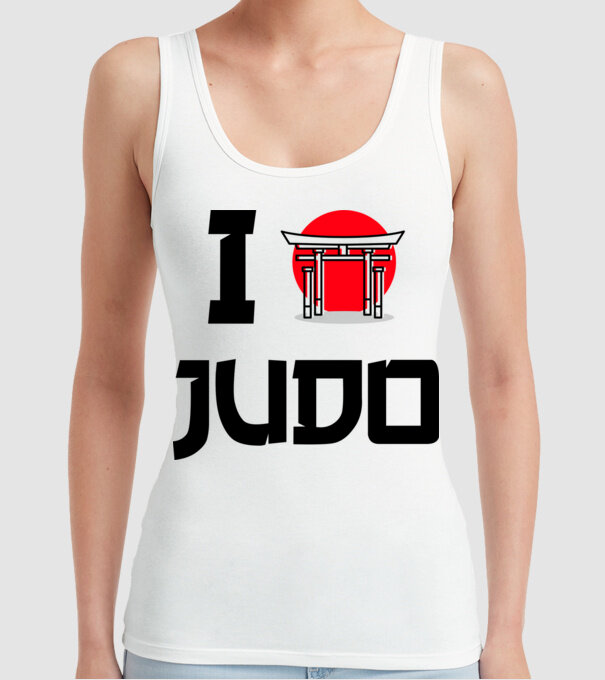 I love Judo model alb pe tricou
