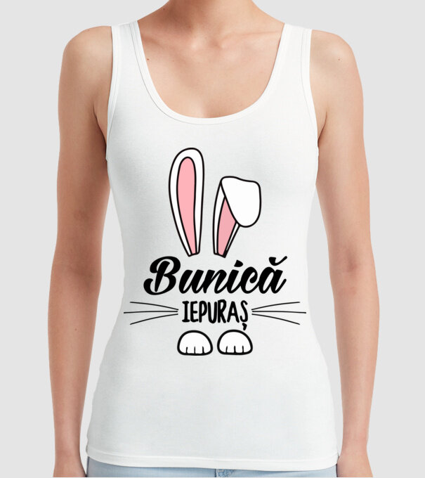 iepuraș bunică model alb pe tricou