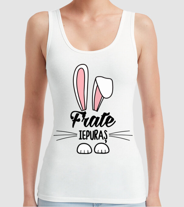 iepuraș frate model alb pe tricou