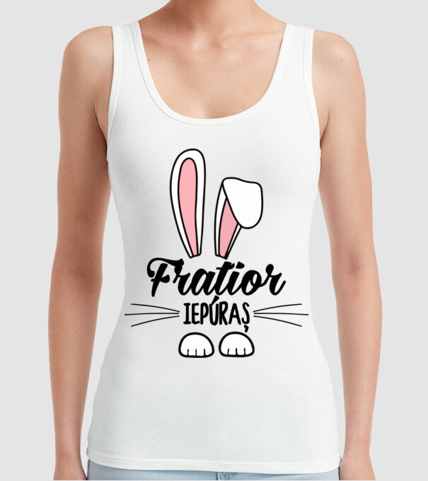 iepuraș frățior model alb pe tricou