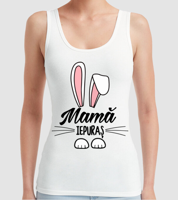 iepuraș mamă model alb pe tricou