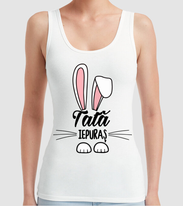 iepuraș tată model alb pe tricou