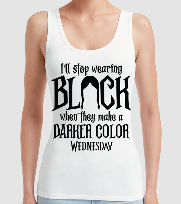 ill stop wearing black model alb pe tricou