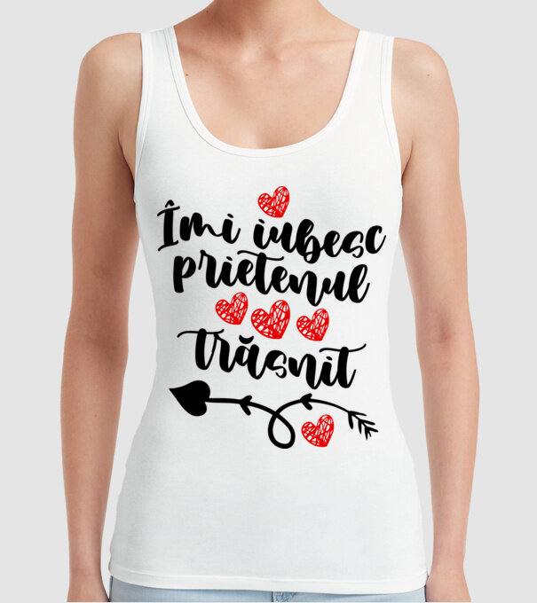 Îmi iubesc prietenul trăsnit model alb pe tricou