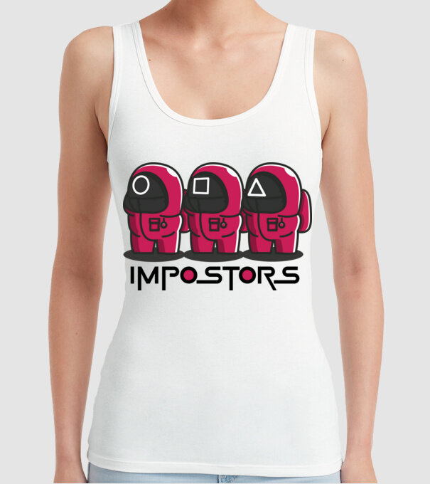 impostors squid game model alb pe tricou
