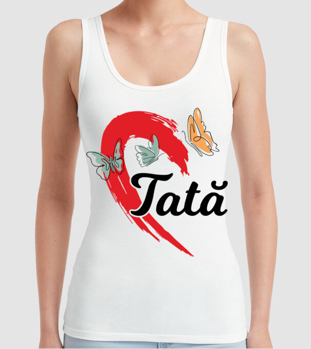 Tată model alb pe tricou