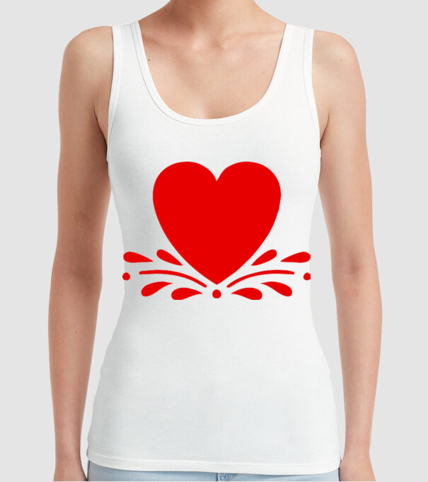 inimă Valentine model alb pe tricou
