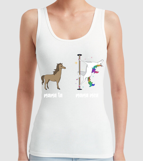 mama ta - mama mea model alb pe tricou